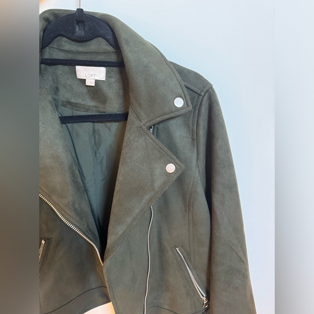Olive Green suede Loft jacket